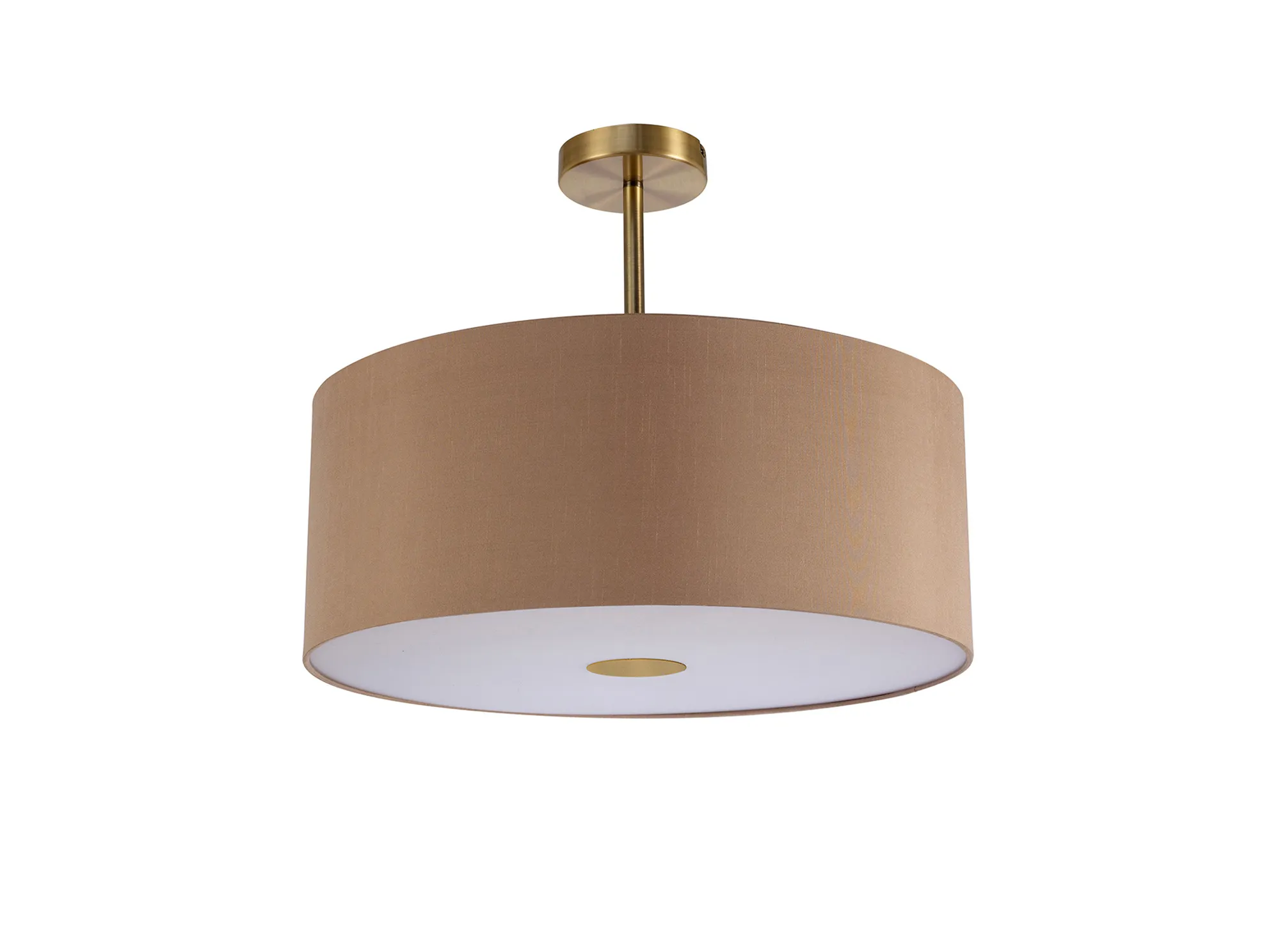 Baymont 50cm Semi Flush 1 Light Antique Brass, Antique Gold/Ruby, Frosted Diffuser DK0188  Deco Baymont AB AG